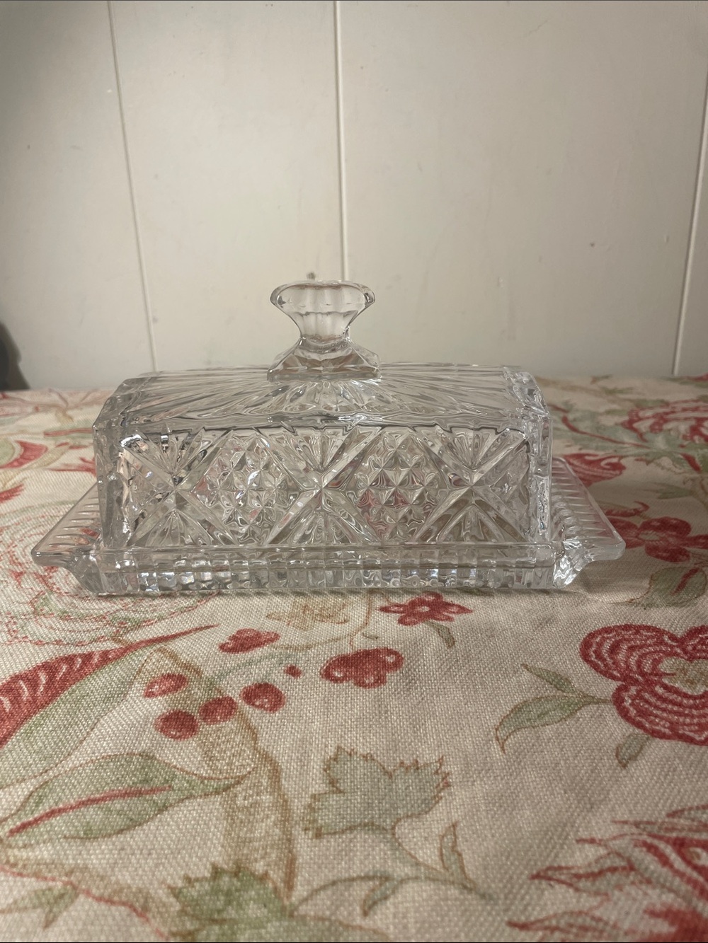 Godinger Dublin Crystal Covered Butter Dish with Lid - 2 Piece Set